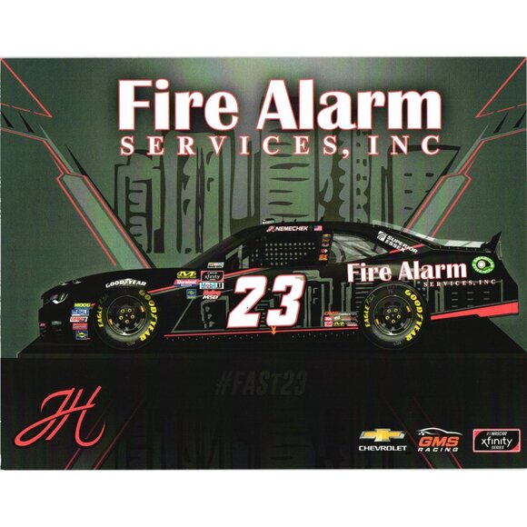 J H Nemecheck 23 2019 Racing Postcard Fire Alarm Services 8x6 - Picture 1 of 4